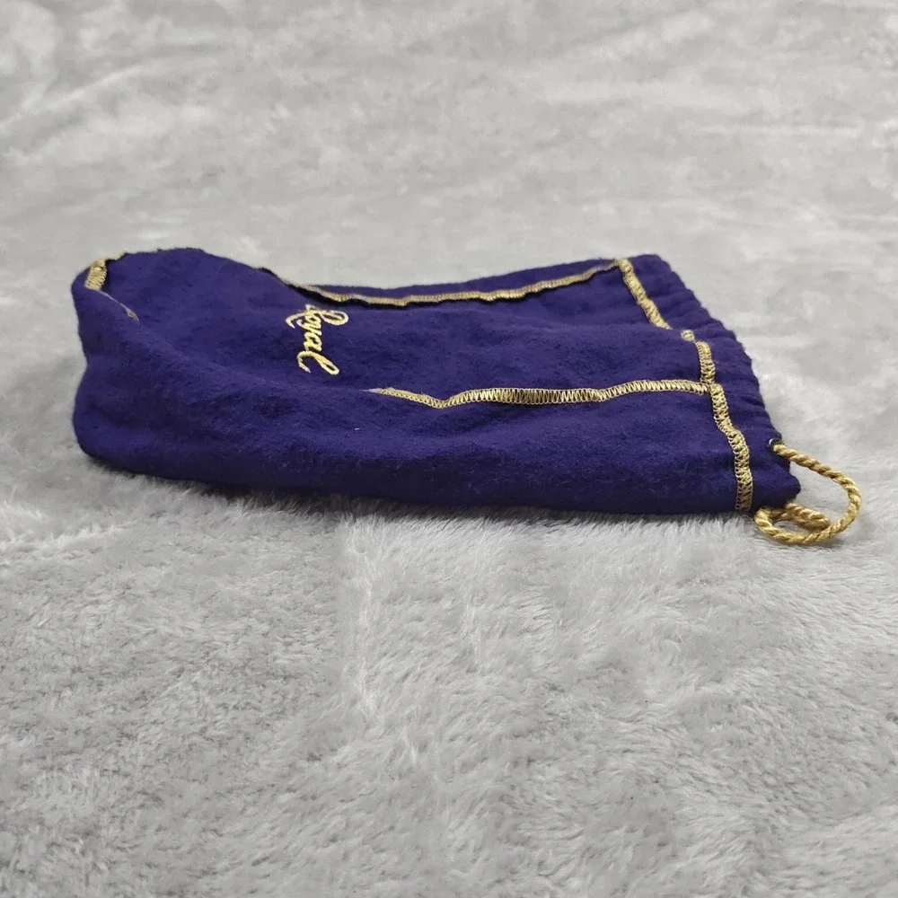 Vintage Crown Royal Bags Lot of 4 Purple Gold Felt Seagrams Drawstring Pouch